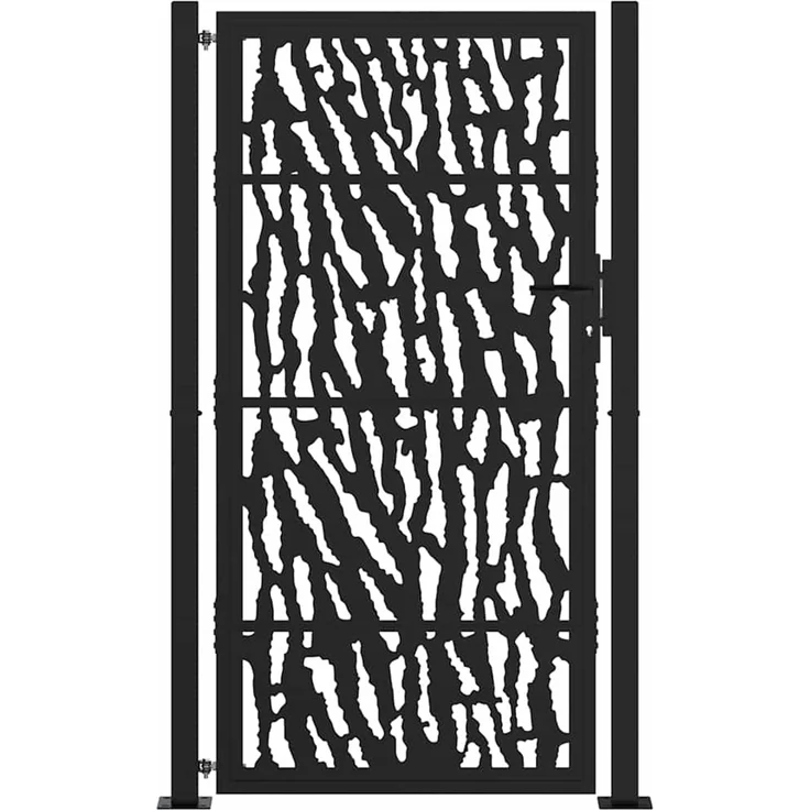 vidaXL Gartentor Schwarz 100x175 cm Stahl Trace Design 4100982 – Bild 3