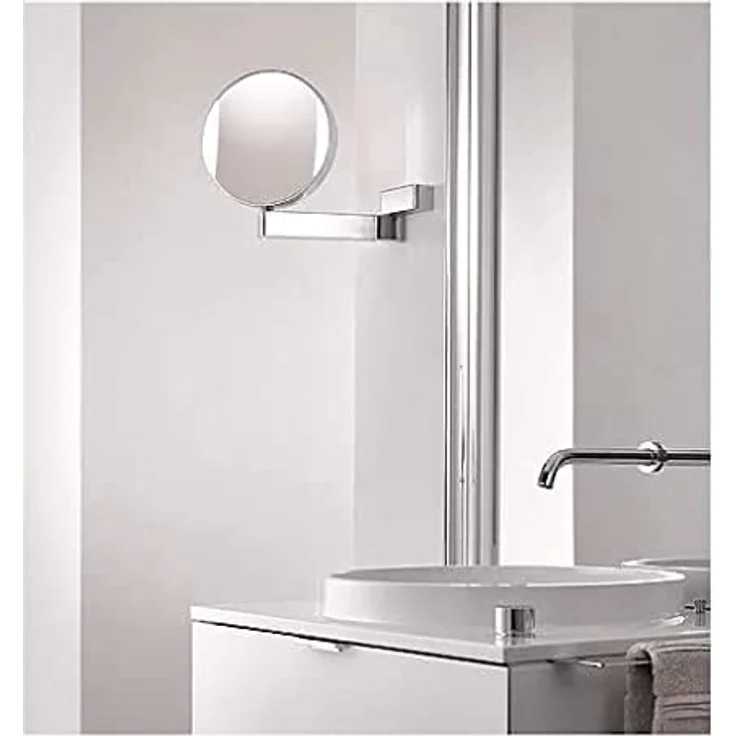 EMCO Universal LED Kosmetik- und Rasierspiegel, runder Wandspiegel mit 3-/7-fach Vergrößerung und einstellbarer Farbtemperatur, Chrom-Optik – Bild 3
