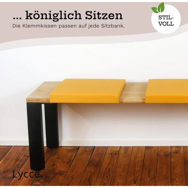 Lycce Bankauflage Klemmkissen, Sitzkissen 1 Leiste, 35cm Klemmtiefe, weich gepolstert, (1 St), verrutscht nicht, hochwertiger Kunstlederbezug, verschiedene Farben – Bild 8