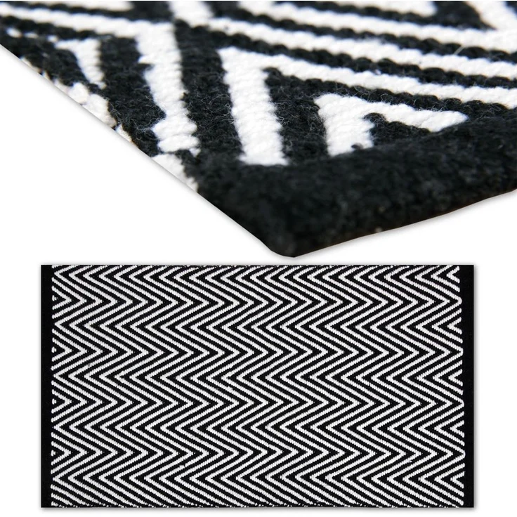Teppich Läufer Matte Unterlage Vorleger Fußabtreter, breite Auswahl an modernen Fleckerl- und Baumwollteppiche (50x80 cm / Zigzag) – Bild 3