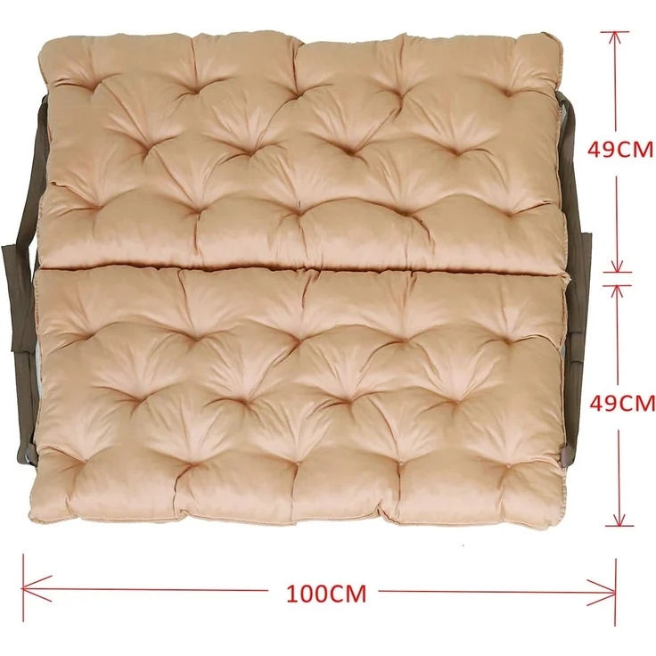 Home Feeling Bankauflage Bankauflage mit Rückenteil ca. 100x98 cm, beige, UV beständiger Stoff! – Bild 2