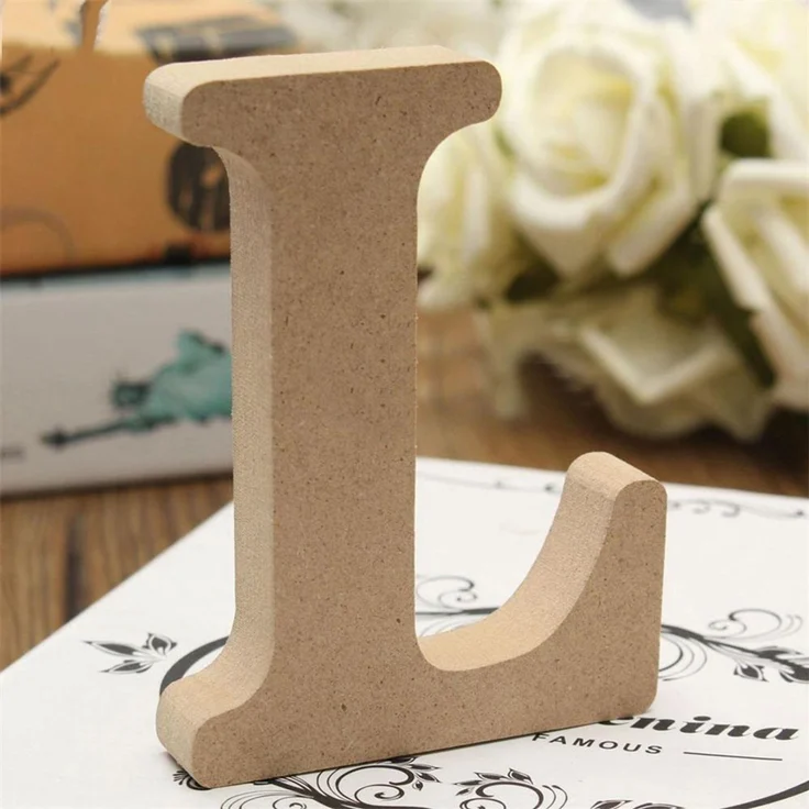Freeas Naturholzfarben Holzbuchstaben 8 cm für Wanddeko & Basteln (L) | Buchstaben Holz zum Selberbemalen für DIY-Bastelprojekte, Kinderzimmer, Geburtstage, Hochzeitsfeiern und Namensschild-Deko