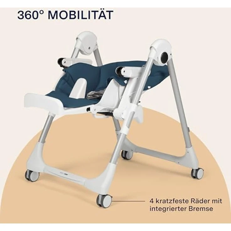 Peg Perego 'Prima Pappa Follow Me' Hochstuhl - Petrolio (Lederimitat) – Bild 6