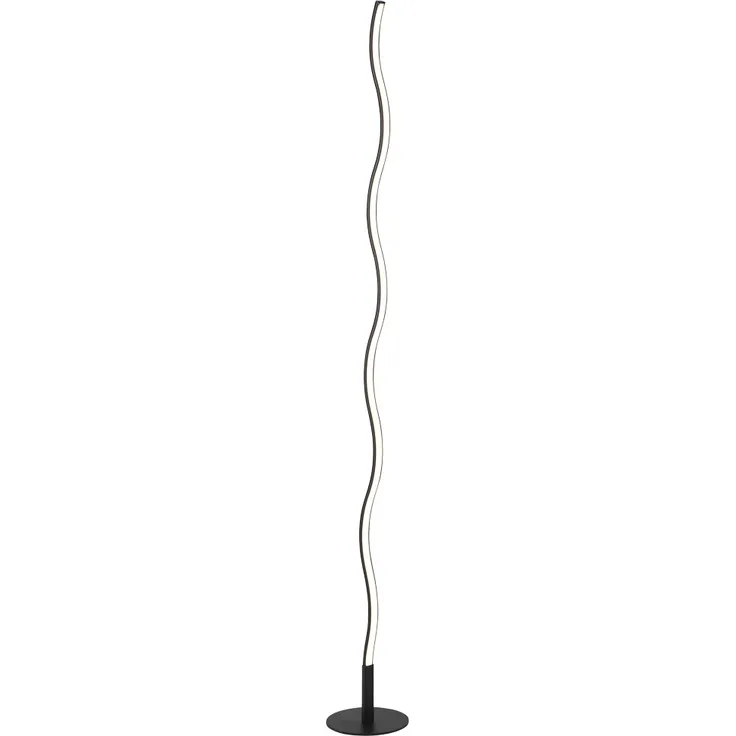 LED Stehleuchte, Wellen Design, schwarz, H 120 cm