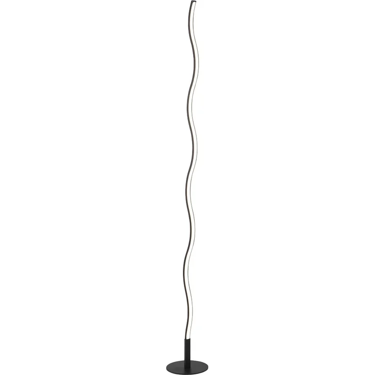 LED Stehleuchte, Wellen Design, schwarz, H 120 cm – Bild 1