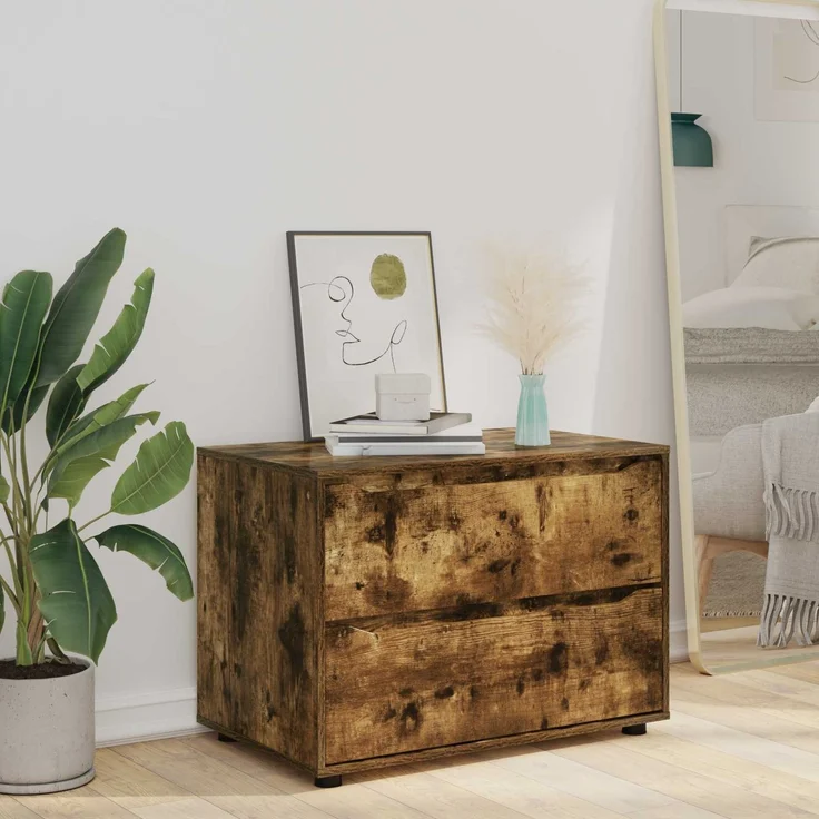 vidaXL Aufbewahrungsschrank 80 x 48 x 57 cm Holzwerkstoff Räuchereiche 888822 – Bild 6