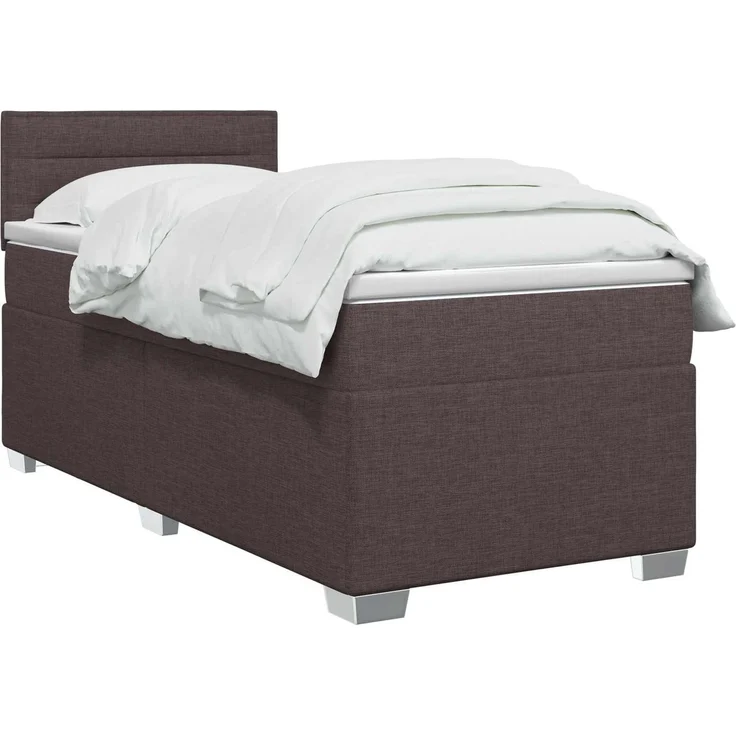 vidaXL Boxspringbett mit Matratze Dunkelbraun 80 x 200 cm Stoff 3450344 – Bild 3
