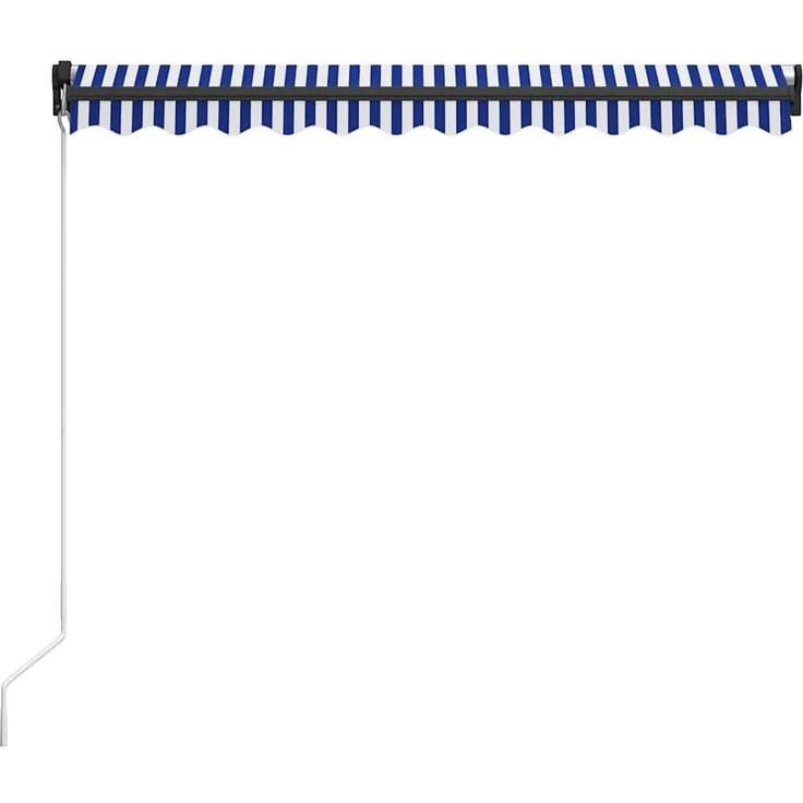 Einziehbare Markise, Sonnenmarkise Handbetrieben 350x250 cm Blau und Weiß – Bild 4