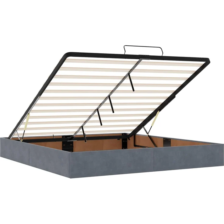 vidaXL Ottoman-Bett mit Matratze und LED Dunkelgrau 180 x 200 cm Samt 3457228 – Bild 6