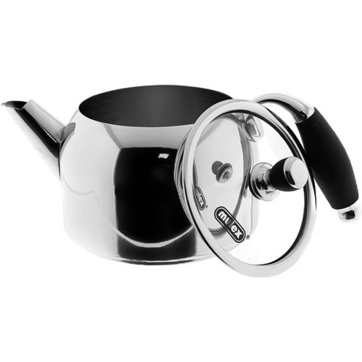 Mulex Caydanlik-Teekanne Set, Edelstahl 18/10, 0,7L + 1,5L, mit Silikongriffen, spülmaschinenfest