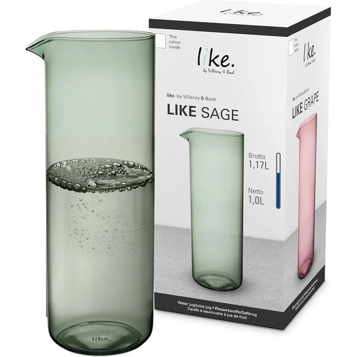 like. by Villeroy & Boch Like Glass Wasserkaraffe / Saftkrug 1 l - Sage