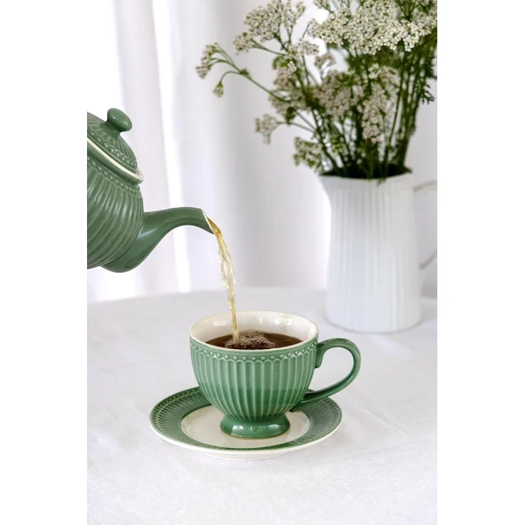 Greengate Müslischale Alice Müslischale dusty green 14 cm, Steinzeug, (Schüsseln & Schalen) – Bild 8