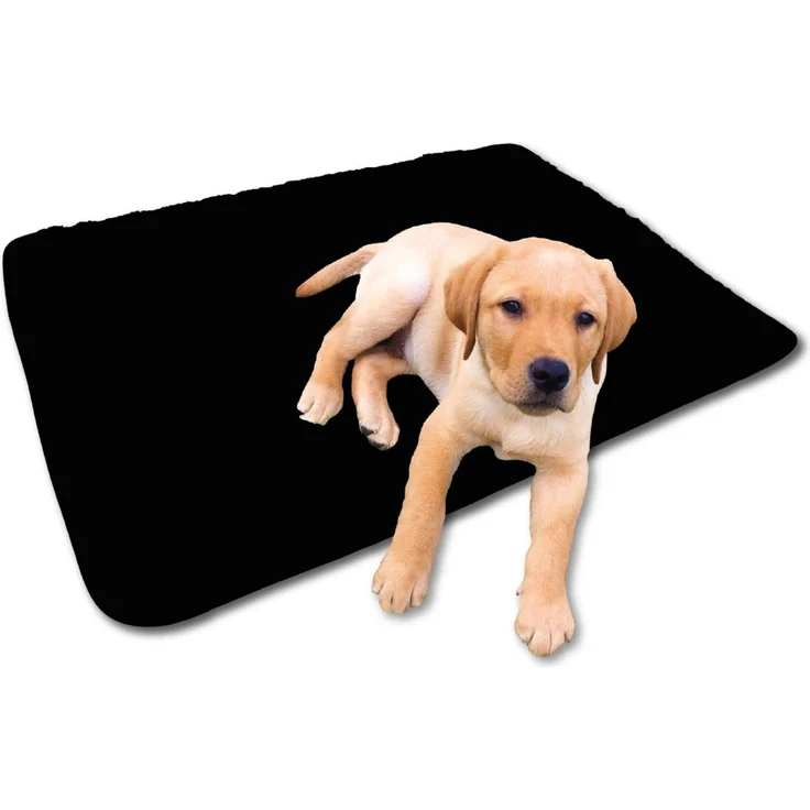 Haustierdecke Hundedecke Schutzdecke Liegedecke für Tiere Lammflor schwarz - jet black 70x100 cm – Bild 1