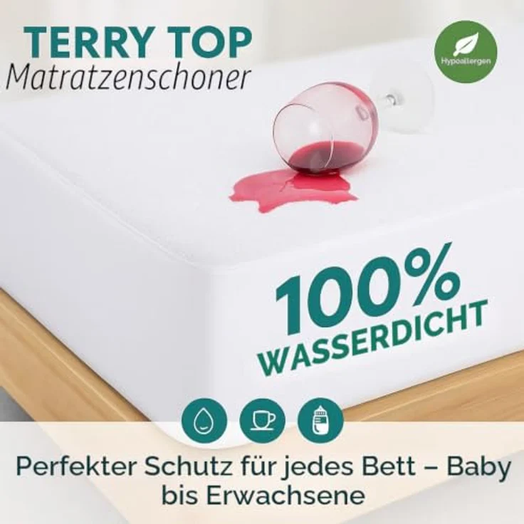 Dudu N Girlie Matratzenschoner, Frottee, 100% wasserdicht, 50 x 100 cm – Bild 2