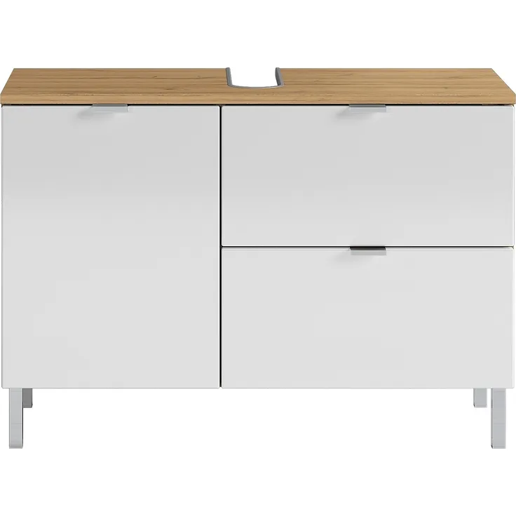 Germania Waschbeckenunterschrank 8530-552 GW-Mauresa, in Grandson-Eiche-Nachbildung/weiß, mit Aussparung für Siphon, 80 x 56 x 34 cm (BxHxT)