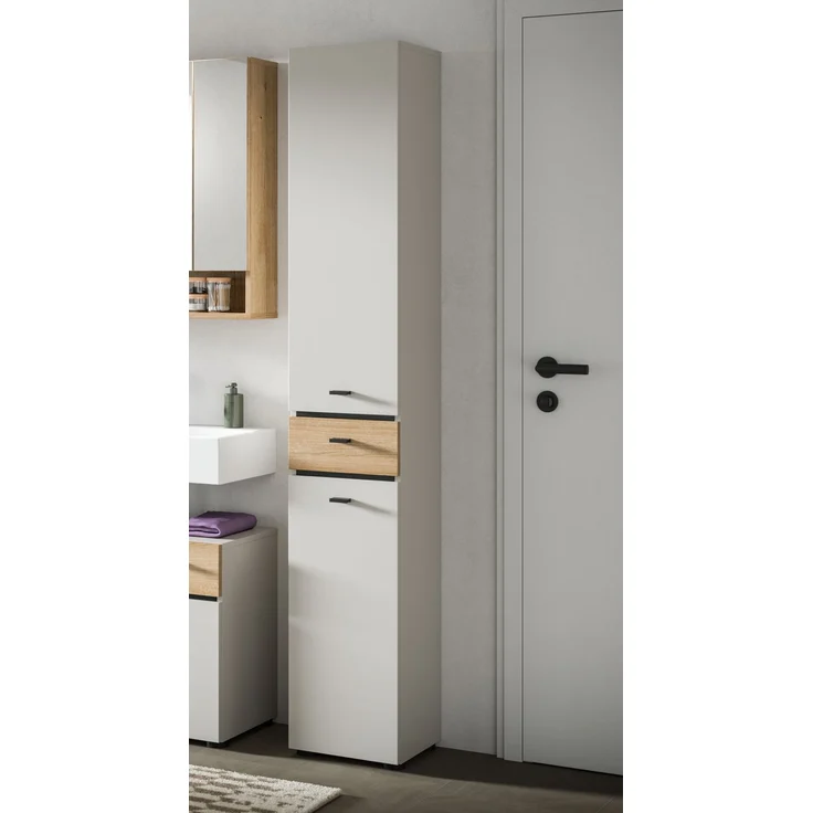 Aqua Hochschrank in Kaschmir Melamin – Bild 6