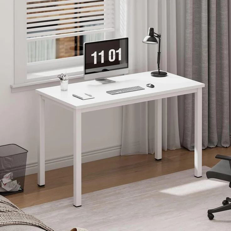 SogesHome Computertisch 80x40 cm Kompakter Schreibtisch Büroschreibtisch Eckschreibtisch für den kleinen Schreibtisch im Home Office, weiß AC3DW-8040-SH – Bild 1