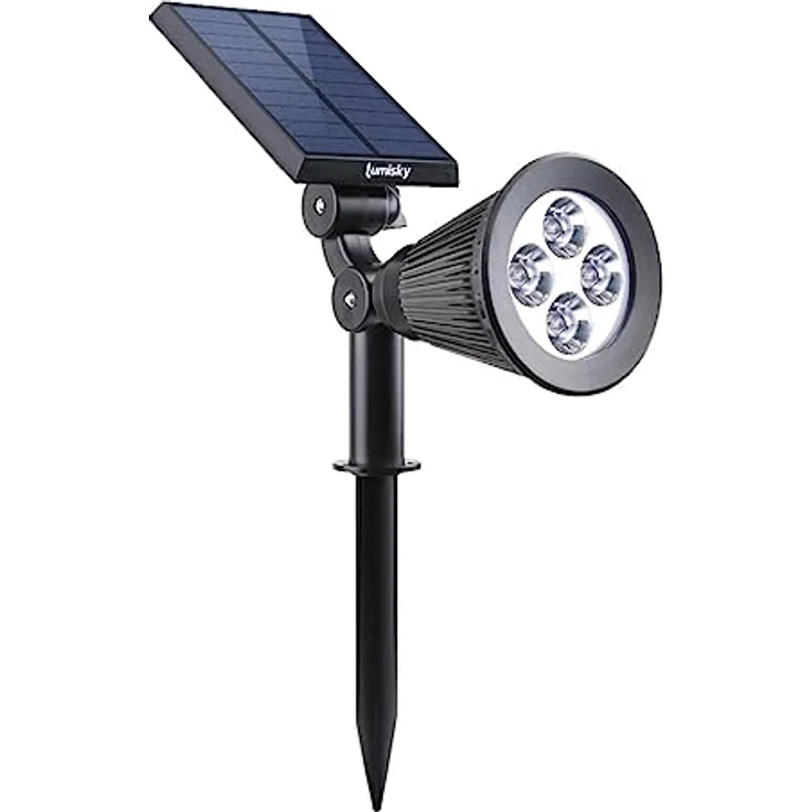 Lumisky LUMI JARDIN Solar Spot Projektor 2 in 1, 100LM, kaltweiße LED-Außenleuchte für Garten und Terrasse, Spiky W34