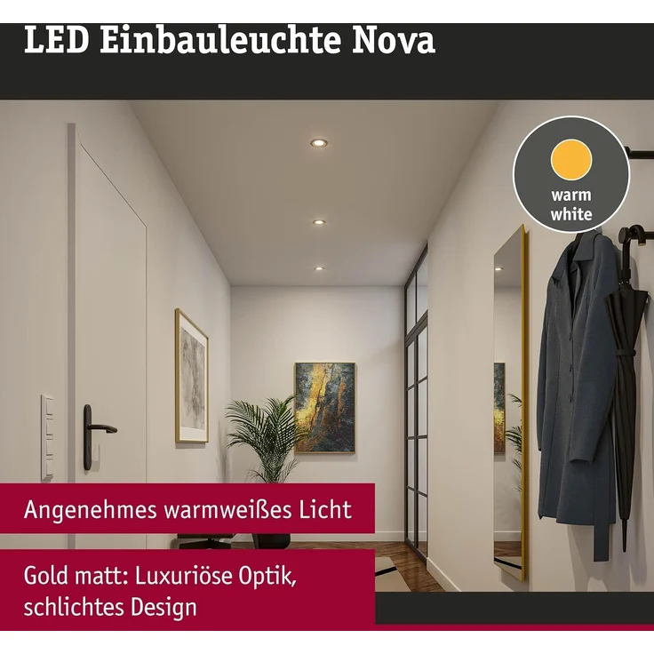 Paulmann 92404 Einbauleuchte LED Nova Coin 3er-Set schwenkbar 84mm gold – Bild 2
