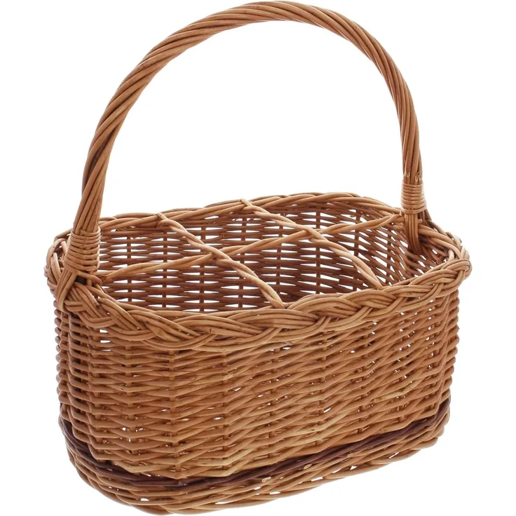 Flaschenkorb "Rustico", für 6 Flaschen Einkaufskorb Picnickorb Aufbewahrungskorb