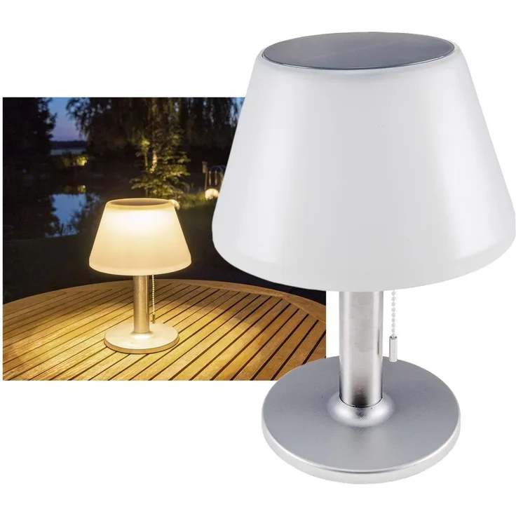 Solar LED Akku-TischleuchteØxH 28x20cm, 100/50lm, 20lm, IP44