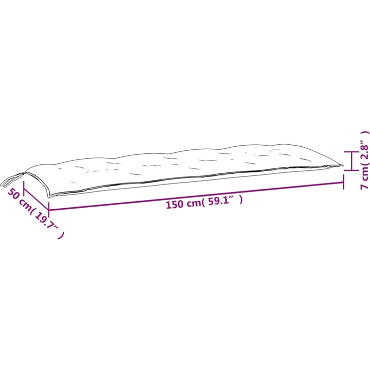 vidaXL Gartenbank-Auflagen 2 Stk. Weinrot 150x50x7 cm Oxford-Gewebe 361706 – Bild 8