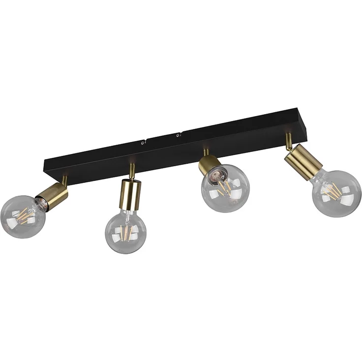 Deckenlampe Spotleiste, verstellbar, 4 flammig, schwarz gold – Bild 6