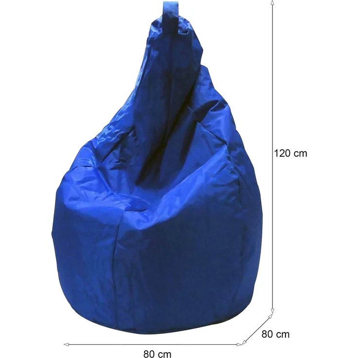 Dmora Pouf Angillina, Mehrzwecksessel, Sitzsack, Hockerhocker, Made in Italy, 80x80 h120 cm, Blau – Bild 3