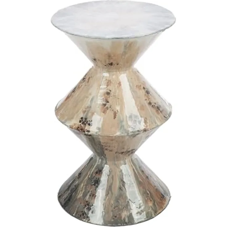 GILDE Beistelltisch Boulevard - Metall - glänzend - beige/braun/Creme - Höhe 52cm x Ø 31cm - Couchtisch