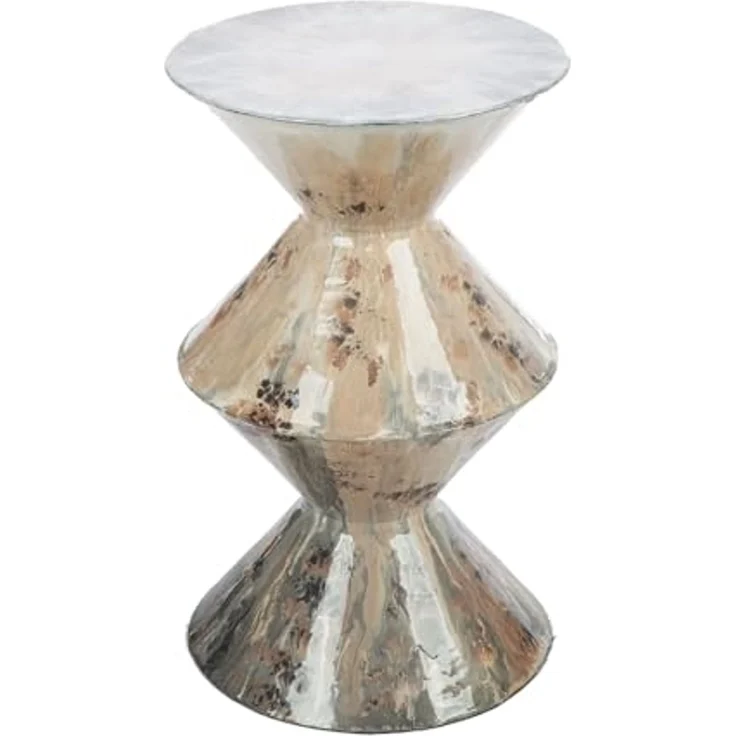 GILDE Beistelltisch Boulevard - Metall - glänzend - beige/braun/Creme - Höhe 52cm x Ø 31cm - Couchtisch – Bild 1
