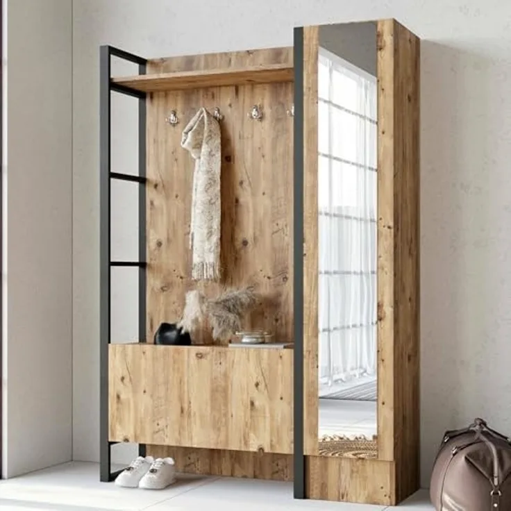 Dmora Garderobenschrank Milky 125,5 x 34 x 180h cm Braun