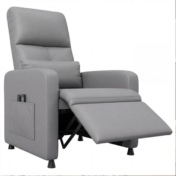 IDEALHOUSE Relaxsessel Fernsehsessel Elektrisch, Massagesessel mit Wärmefunktion, PU-Leder Einzelsessel, 2 Seitentaschen & USB-Anschluss, TV Sessel für Wohnzimmer Komfort Einzelsessel