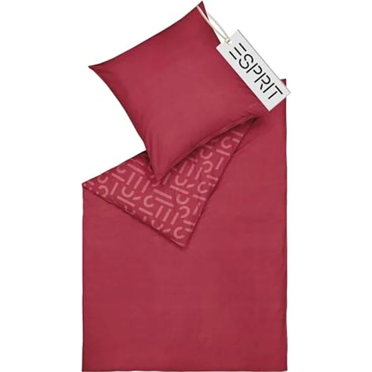 Esprit Bettwäsche FLANELL Winter Bettwäsche, Baumwolle, 1 teilig, 155 x 220 cm in Beere – Bild 4