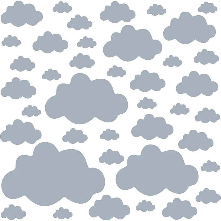 PREMYO 'Wolken' Wandsticker grau
