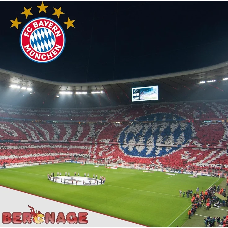 BERONAGE Kinderbettwäsche FC Bayern München Bettwäsche Allianz Arena Linon / Renforcé, 2 teilig, 135x200 + 80x80 cm – Bild 4
