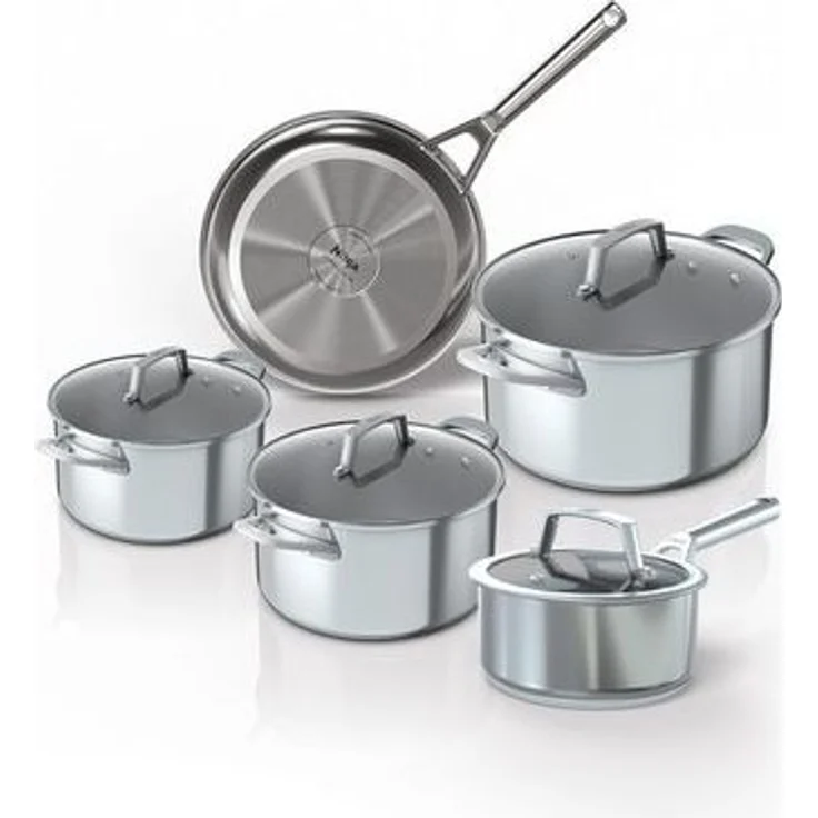 NINJA Topf- und Pfannen-Set 5tlg. Zerostick Edelstahl (Pfanne 16cm,24cm,Töpfe 16cm,18cm,20cm) – Bild 2