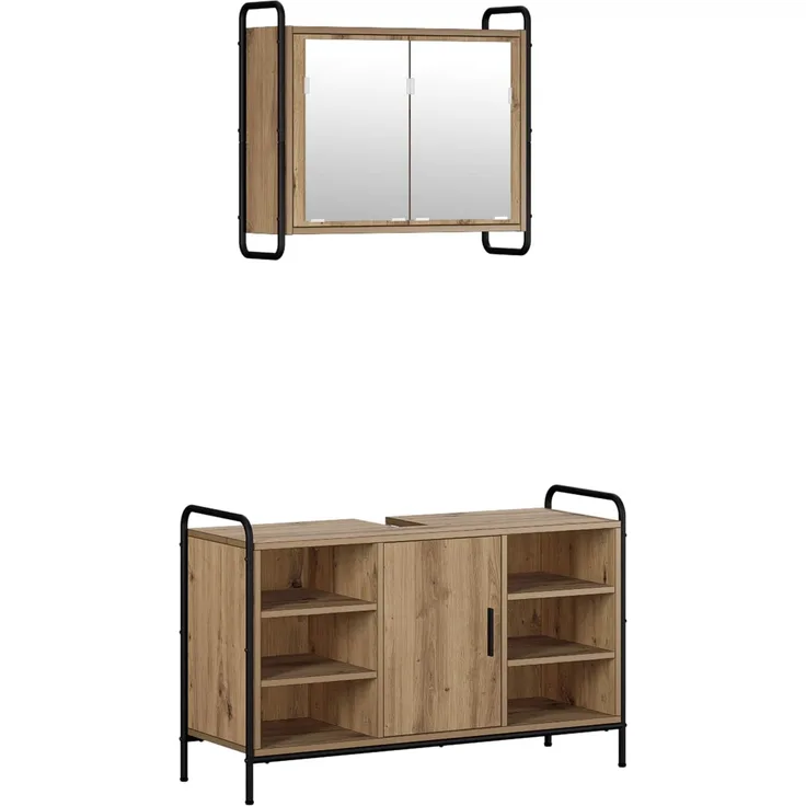 vidaXL Badezimmerschrank-Set 2 stk. Artisan-Eiche 65,5 x 34 x 61 cm 3444494