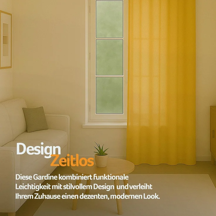 Bestlivings Blickdichte, Gardine mit Ösen, in vielen Größen und Farben Gelb 140x245 cm – Bild 8