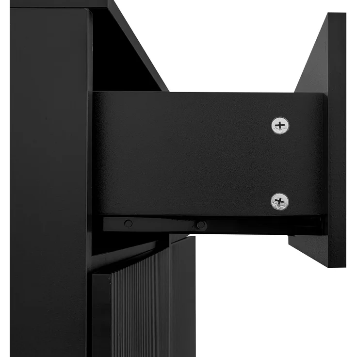 DESVIAE Sideboard mit 2 Schubladen und verstellbaren Einlegeböden, 83x101x35 cm, Spanplatte, Schwarz – Bild 6