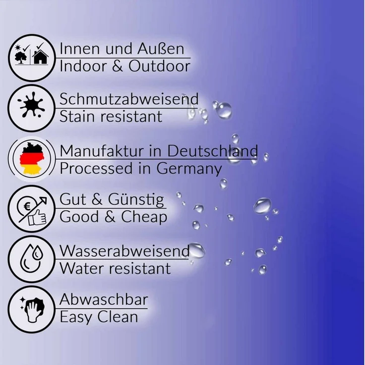 ANRO Tischdecke abwaschbar Wachstuch-Tischdecke Gartentischdecke (Einzelstück 1-tlg), wasserabweisend Einfarbig Blau Breite 140cm – Bild 4