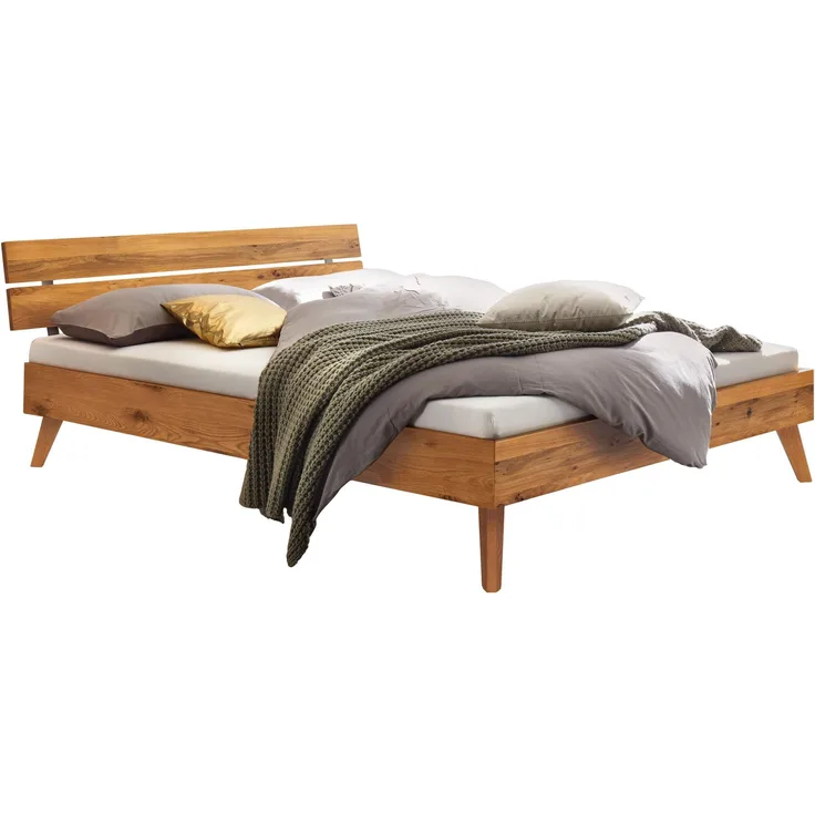 Hasena Trento Ortona Massivholzbett 180x200 Wildeiche natur, geölt 25