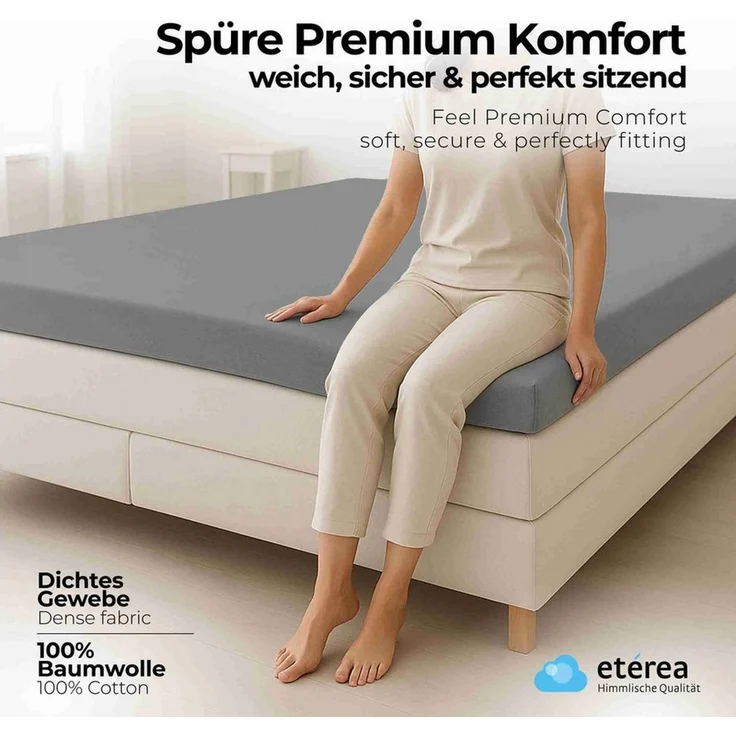 etérea Himmlische Qualität Spannbettlaken etérea Comfort Jersey Topper Spannbettlaken, Jersey, Gummizug: rundum, (1 Stück) – Bild 1