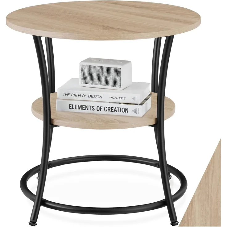 tectake Beistelltisch Couchtisch Saint Louis 55x56cm (1-St, 1 tlg), Geschwungener Beistelltisch im trendigen Industrial Look