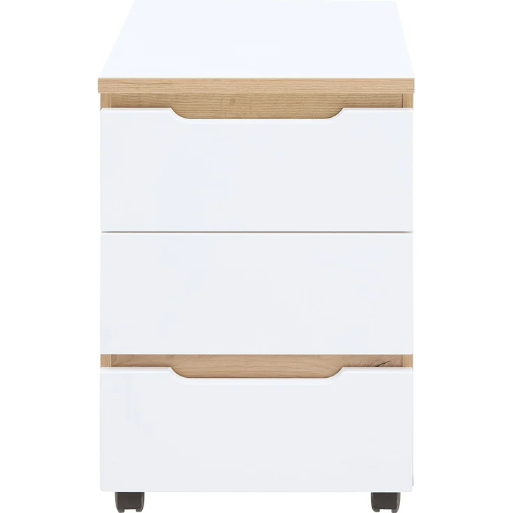 Rollcontainer >Memphis< in Weiß / Artisan Eiche Dekor - 45x66x55 (BxHxT) – Bild 3