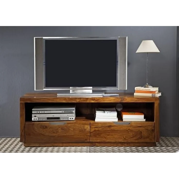 TV-Board Sheesham 140 x 45 x 50 walnuss lackiert DUKE #122 – Bild 3