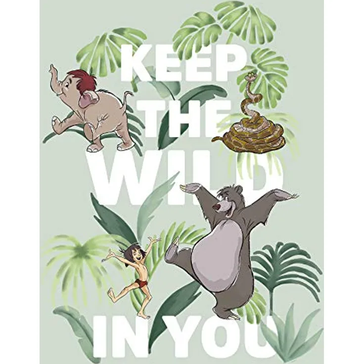 Komar Disney Wandbild Jungle Book Keep The Wild, Kunstdruck 40 x 50 cm, bunt, für Kinder- und Babyzimmer, ohne Rahmen, hochwertiger Druck auf fotopapier