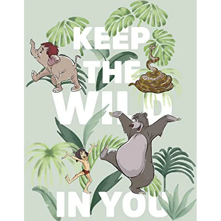 Komar Disney Wandbild Jungle Book Keep The Wild, Kunstdruck 40 x 50 cm, bunt, für Kinder- und Babyzimmer, ohne Rahmen, hochwertiger Druck auf fotopapier – Bild 1