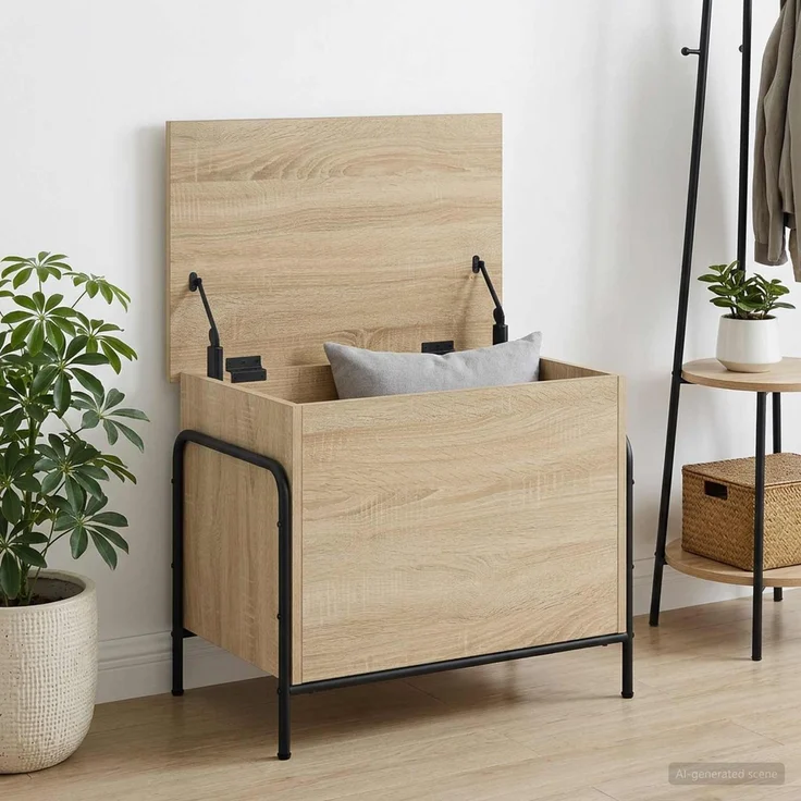 vidaXL Aufbewahrungsbox Sonoma-Eiche 80 x 40 x 49,5 cm Holzwerkstoff 8013669 – Bild 1