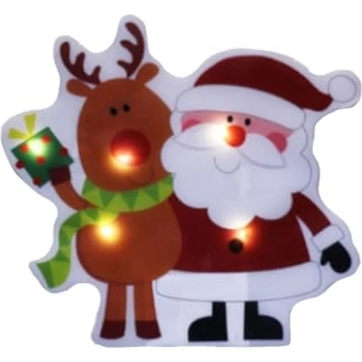 LED Nikolaus Fensterkleber, selbsthaftend & wiederverwendbar 17x15,7cm
