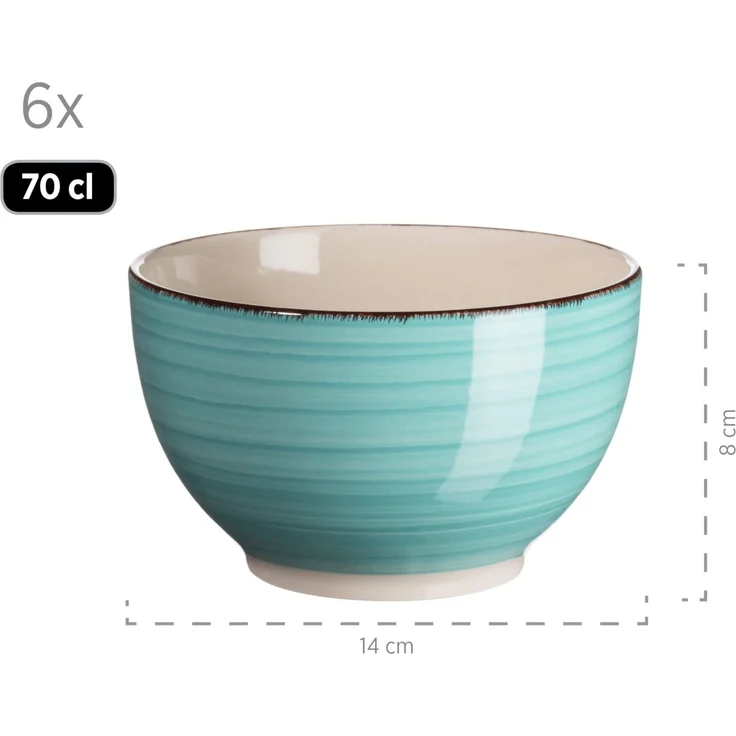 Mäser 931614 Kombiservice Lumaca für 6 Personen, Steingut, türkis (1 Set, 30-teilig) – Bild 4
